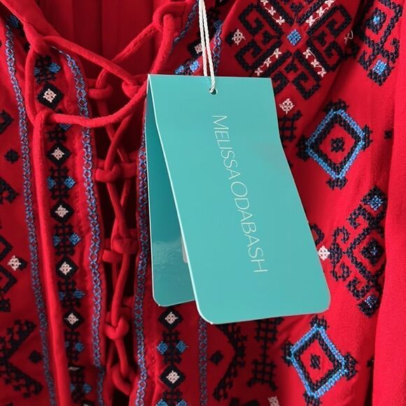 Melissa Odabash Red Nadja Embroidered Short Mini Women's Dress size Small‎ - Picture 6 of 7